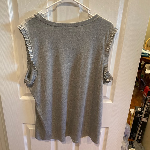 NWT Sew In Love Ribbed Ruffle Tank Grey Size 2X - Picture 2 of 9